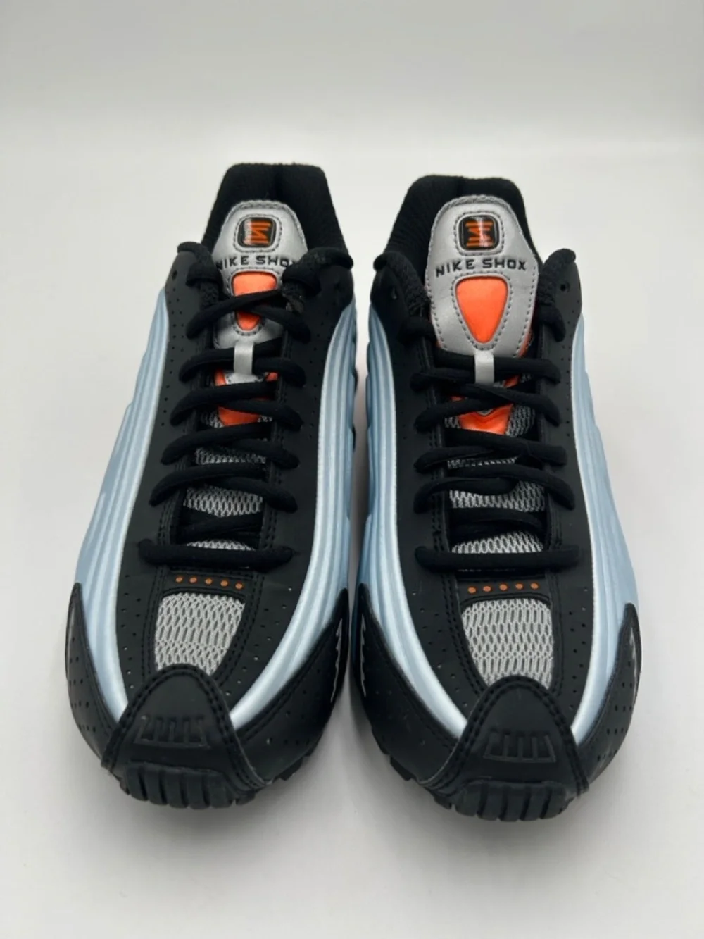 Nike Shox R4 Womens Size 8 Blue Tint Black Total Orange New Authentic